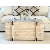 Truhe Couchtisch Holz massiv Wohnzimmertisch Truhentisch Kiste vintage shabby L