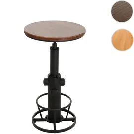 Mendler Bartisch HWC-N20 höhenverstellbar drehbar Ø 61 cm Braun