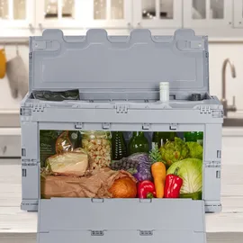 Relaxdays Transportbox 58,5 x 39,5 x 32,5 cm 1-tlg. grau