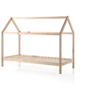 58 aufm Kessel Hausbett Kapua 208x98x159 Kinderbett Massivholz Natur