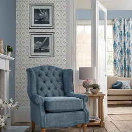 Laura Ashley Pinford Trellis Vliestapete 34 cm x 10 m 5 m2 blau 1