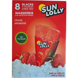 sun-lolly SUN LOLLY Wassereis Erdbeere 8x 60,0 ml