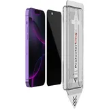 PROTECTORKING 3x Blickschutz 9H Panzerglas für iPhone 15 Pro Max PRIVACY ANTI-SPY Staubfreie Installation echtes Tempered Panzerhartglas Schutzglas