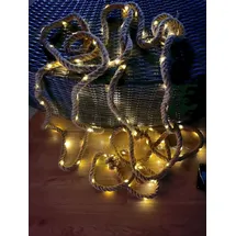 technik@all LED Hanf Dekoseil mit Solar Drahtlichterkette und 100 LEDs -
