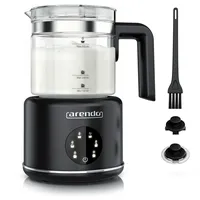 Arendo – Milchaufschäumer elektrisch – 500 ml – 6 Automatikprogramme – Milchschaum für heiß und kalt – 2 Einsätze – Milchschäumer für Cappuccino Latte Macchiato heiße Schokolade