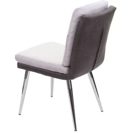 Mendler 6er-Set Esszimmerstuhl HWC-G48, Küchenstuhl Polsterstuhl Lehnstuhl, Kunstleder Samt grau