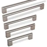 SO-TECH® Möbelgriff Stangengriff E7 Edelstahloptik BA 128 - 320 mm - incl. Schrauben, Griff Schrankgriff Schubladengriff - incl. Schrauben silberfarben Bohrlochabstand: 192 mm