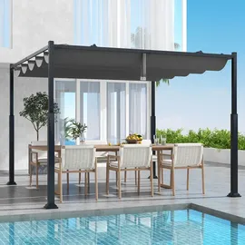 Costway Pergola 3,1 x 3,1 m Grau/Schwarz