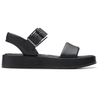 CLARKS Damen Alda Strap Sandale, Black Leather, 38 EU