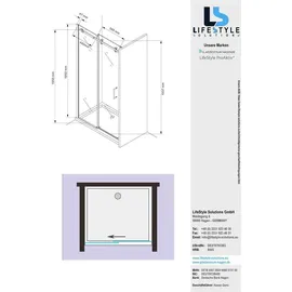 Glaszentrum Hagen 105x195 cm Schiebetür Duschtür ESG Glas