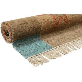 Green Looop Teppich GREEN LOOOP "Monmartre GL-82105", braun, B:160cm H:5mm L:230cm, Baumwolle, Schurwolle, Teppiche, Teppich, handgewebter Naturfaserteppich aus 80% Wolle 20% Baumwolle, Fransen