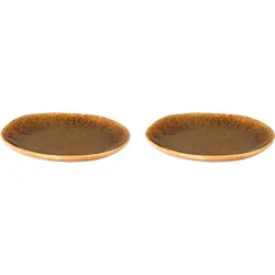 Palmer Bord Rustique 22 cm Braun Steinzeug 2 Stück