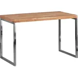 KADIMA DESIGN Schreibtisch GUNA Massivholz Akazie, Computertisch 120 x 60 cm aus echtem Holz, Laptoptisch im Landhaus-Stil, Konsolen-Tisch mit Metallbeinen,