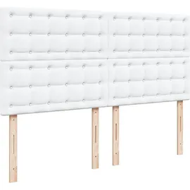 vidaXL Boxspringbett mit Matratze Weiß 180x200 cm Kunstleder