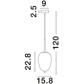 Nova Luce Lato 1-flg. 30 cm gold