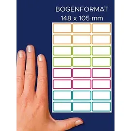 Avery Zweckform Namensetiketten 48C farbsortiert 32,0 x 15,0 mm 48 Blatt