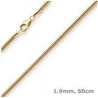 Schmuck Krone Goldkette 1,9mm Schlangenkette aus 333 Gelbgold 50cm, Gold 333 goldfarben