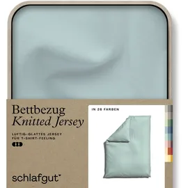 schlafgut Knitted Jersey Petrol 135 x 200 cm + 80 x 80 cm