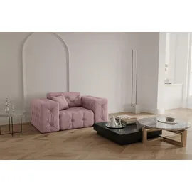 Fun Möbel Sessel Chantal Stoff Opera Velvet 70 x 80 x 80 cm Pink/Rosa mit Zierkissen
