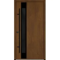 Aluminium Haustür "SABRINA" BLACKLINE 68 mm Golden Oak holzähnlich beidseitig innen öffnend DIN links