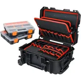 HMF Outdoor Werkzeugtrolley leer mit Rollen schwarz 46,5 x 36 x 22,5 cm