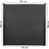 MCW WPC Sichtschutz Savoie 5,6 m anthrazit 3er Set
