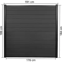 MCW WPC Sichtschutz Savoie 5,6 m anthrazit 3er Set