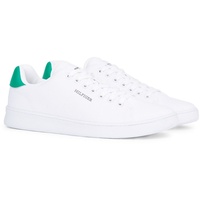 Tommy Hilfiger Court Pique Textile FM0FM04967 Cupsole Sneaker weiß (White/Olympic Green), 41 - 41 EU