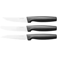 Fiskars Messer-Set, 3-teilig, Functional Form, Schälmesser, Allzweckmesser & Tischmesser, Functional Form, Edelstahl/Kunststoff, Schwarz, 1057561