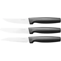 Fiskars Messer-Set, 3-teilig, Functional Form, Schälmesser, Allzweckmesser & Tischmesser, Functional Form, Edelstahl/Kunststoff, Schwarz, 1057561