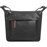 X-ZONE Umhängetasche echt Leder, schwarz