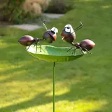 Vogeltränke mit Ameise aus Metall H:122 cm - Gartenstecker, Gartendekoration, Tränke für Vögel, Garten Deko