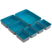 Betzold Filzschalen-Set 7-teilig, türkis, Aufbewahrungsboxen, Sortierschalen