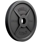 GORILLA SPORTS Hantelscheibe 50mm Bohrung, Gusseisen, Einzeln/Set -Gewichtsscheiben, Hantelscheiben, 15 kg