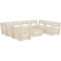 VidaXL 9-tlg. Garten-Paletten-Lounge-Set Imprägniertes Fichtenholz