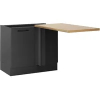 BASIC by Balculina Eckunterschrank Turin 110 x 90 x 60 cm Schwarz