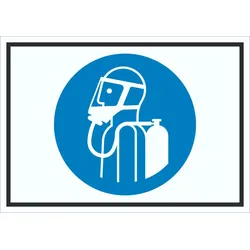 Umgebungsluftunabhängigen Atemschutz benutzen Symbol Schild A6 (105x148mm)