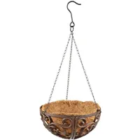 Dehner Gusseisen-Hängeampel Katalonien mit Kokoseinlage Ø 30 x 18 cm braun