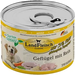 LandFleisch Hund Classic Geflügel mit Reis & Gartengemüse exta mager 6 x 195g