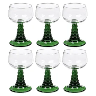 6 Römer Römergläser Grün Weingläser Wein Gläser Glas 27 cl 0,2 L Geeicht - Grün