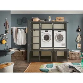 laundreezy Anthrazit, Holzwerkstoff, 2 Schubladen, 185x200x67.5 cm Waschküche, Hauswirtschaftsraum