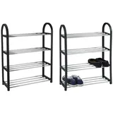 Koopmann International Schuhregal 50 x 65 x 19 cm schwarz / schwarz
