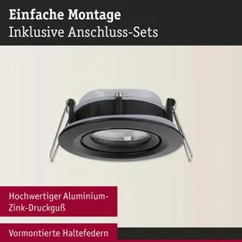 Paulmann Einbauleuchte Nova Plus 1x35W rund Schwarz matt Alu Zink