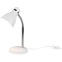 MeineWunschleuchte Retro Schwanenhals Schreibtischlampe Weiß 33cm