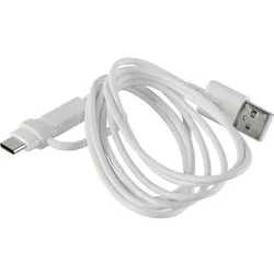 Samsung Datenkabel Micro-USB zu USB-A inkl USB-C Adapter Weiß