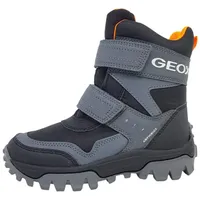 GEOX J Himalaya Boy B ABX Ankle Boot, Black/ORANGE, 35 EU