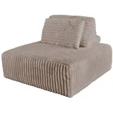 KAWOLA Hocker WIOLO SOFT Polsterhocker mit Rückenkissen Weicher Breitcord taupe