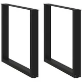 vidaXL Esstischbeine U-Form 2 Stk. Schwarz 80x(72-73) cm Stahl