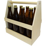 KF-Holz Bierträger für 8 Flaschen - Männerhandtasche aus Holz - Flaschenträger - passendes Geschenk für Vatertag und Geburtstag