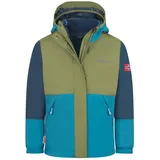 TROLLKIDS Kjerag Jacke - Pine Green / Dark Marine / Mystic Blue - 164 cm